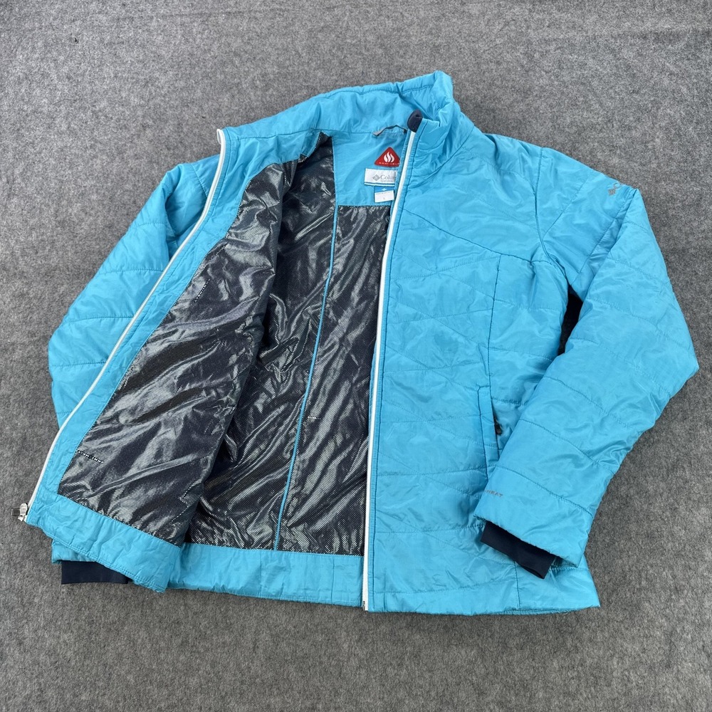 Columbia Omni Heat Jacket Womens L Blue Insulated Puffer Lightweight Warm